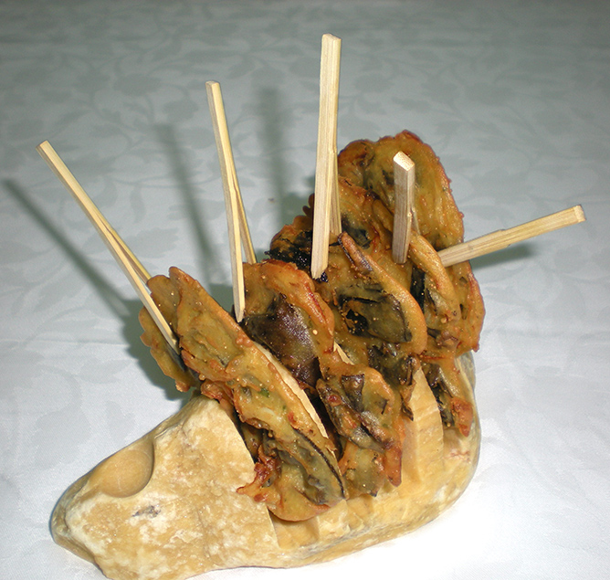 TORTILLITAS DE CHANQUETE Y ALGAS FRITAS